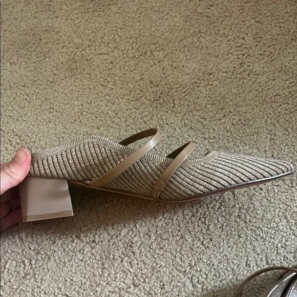 Women's Beige Block heel Mules - Picture 2 of 6